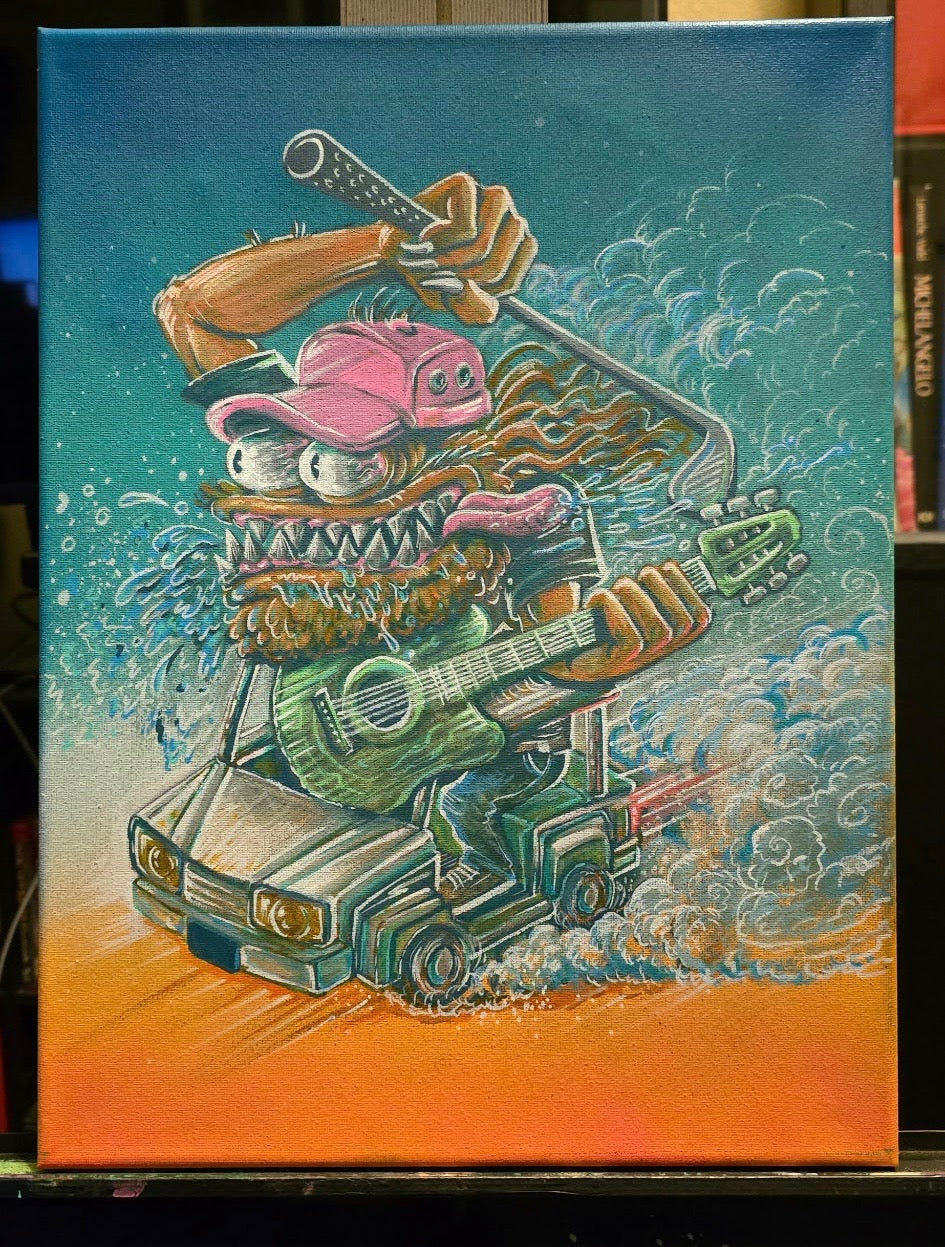 The Golf Cart Monster Painting