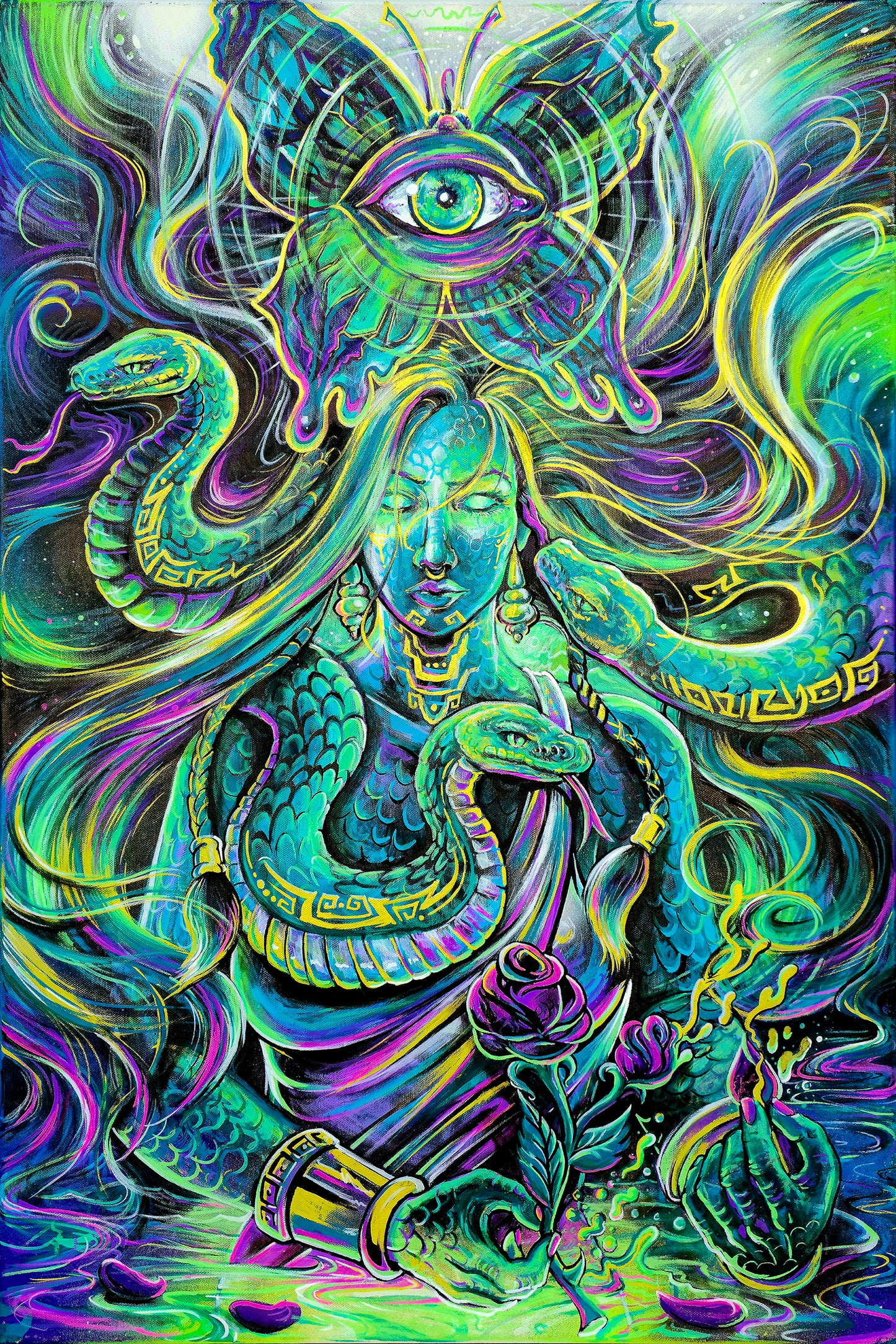 Butterfly Medusa Canvas Painting