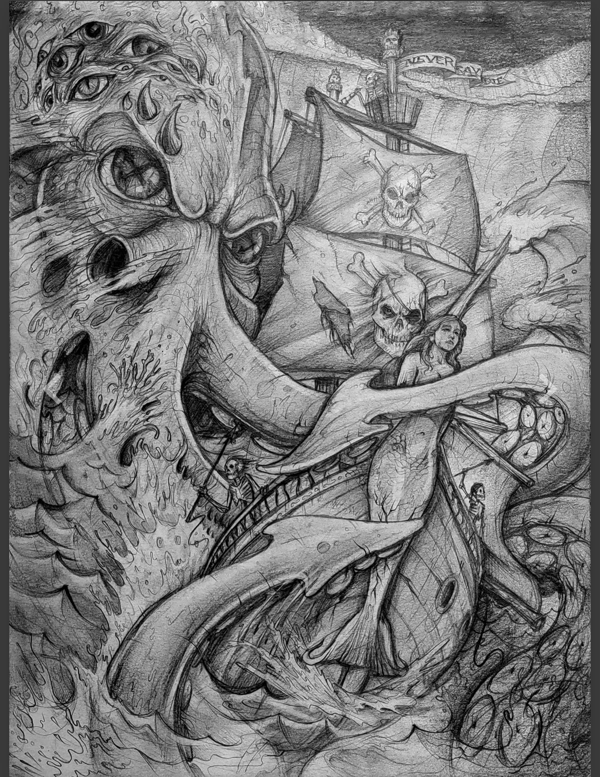 The Kraken 2012 Pencil Drawing