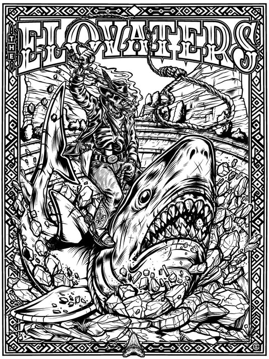 The Elovaters - Red Rocks, CO 2026 - Blackline Art