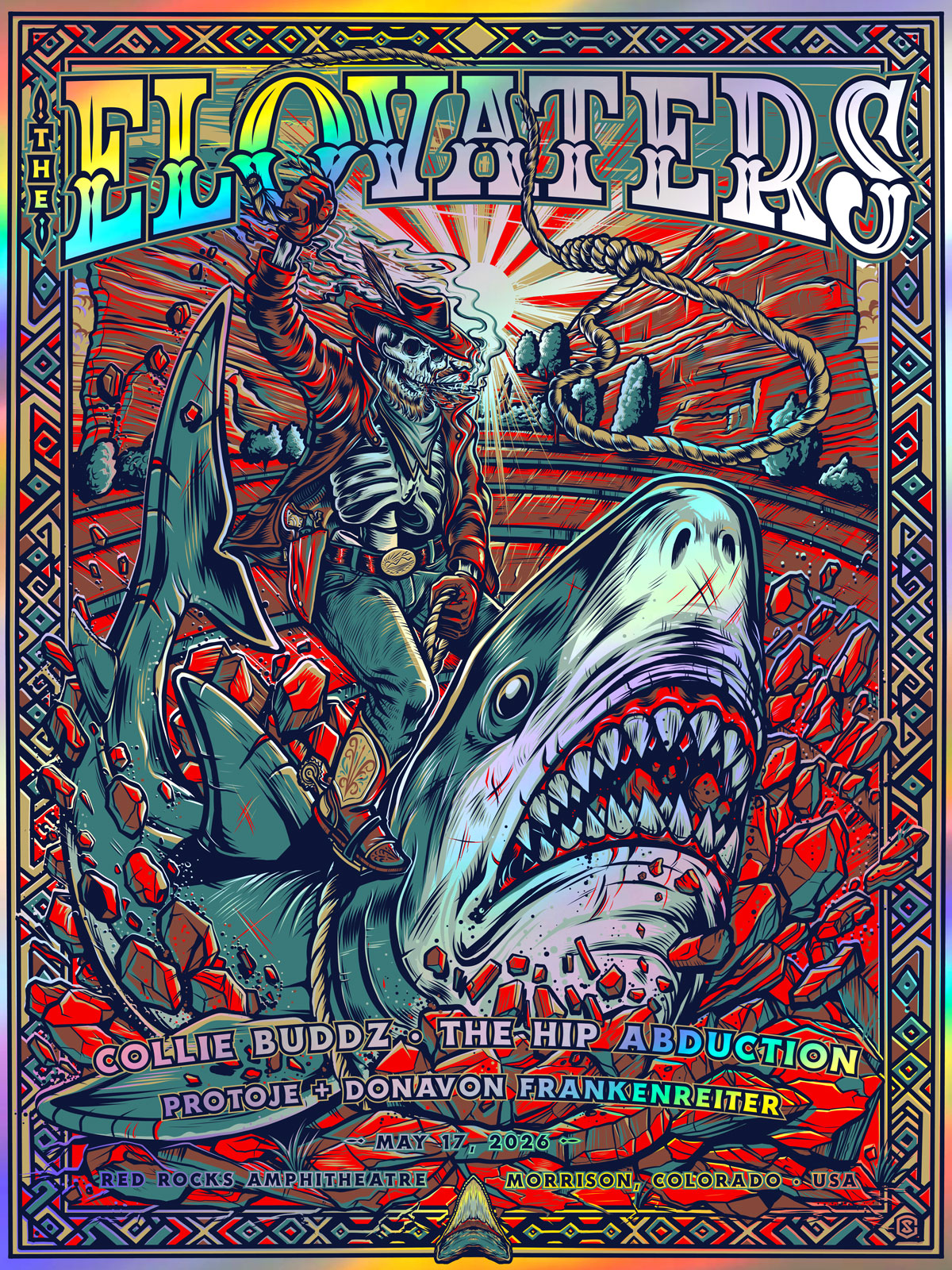The Elovaters - Red Rocks, CO 2026 - Artist Edition Poster FOIL