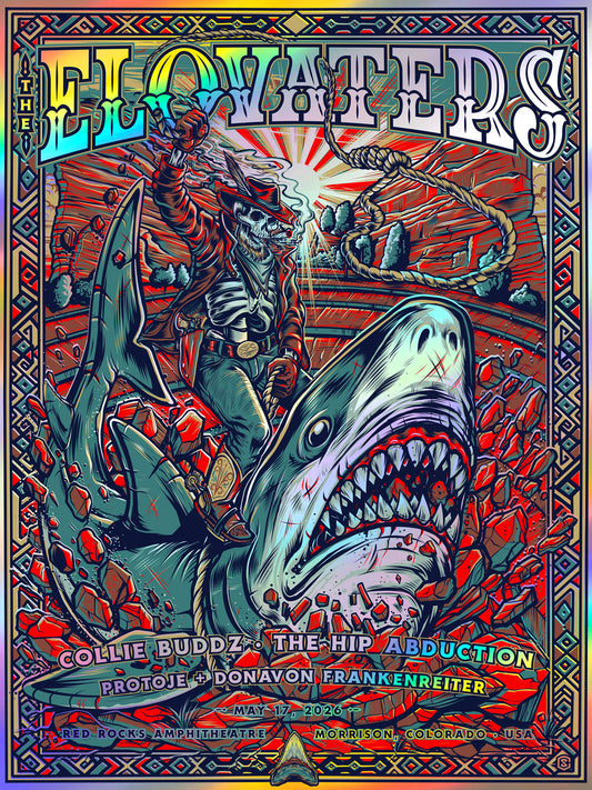 The Elovaters - Red Rocks, CO 2026 - Artist Edition Poster FOIL