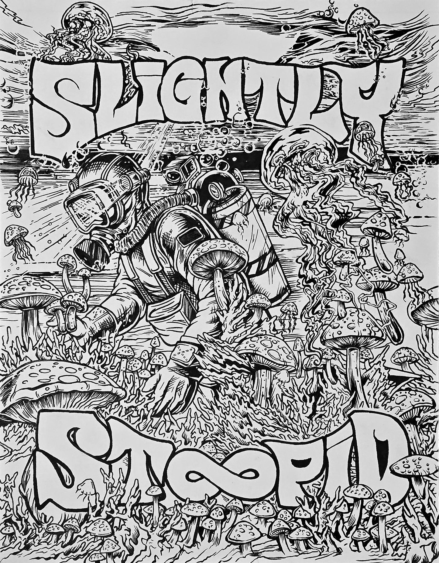 Slightly Stoopid 2025 Scuba Diver Blackline Art